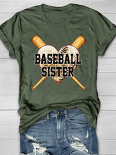 Kurzärmliges T-Shirt mit Baseball Sister-Print